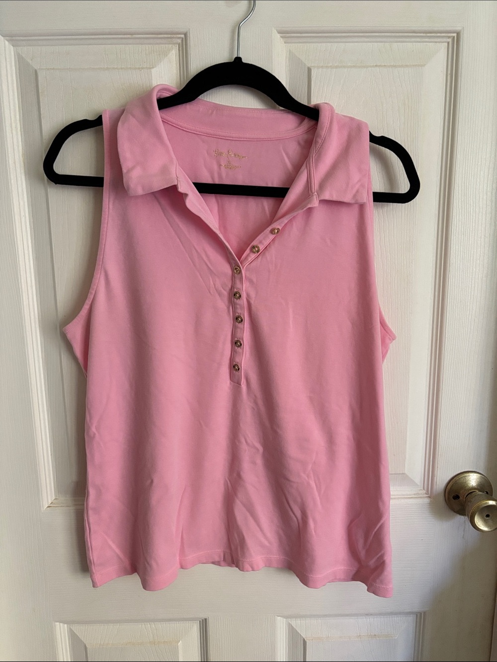 Lilly Pulitzer Pink Sleeveless Polo Tank